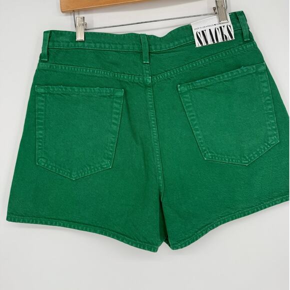 Mother Denim Snacks Shorts High Waisted Savory Denim Jean in Amazon Green Sz 31 - Picture 4 of 6